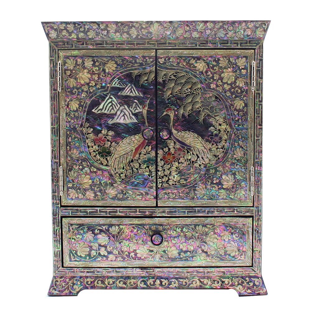 Amazon｜螺鈿細工 木製 ジュエリーボックス チェスト型/引き出し付き